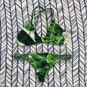 Stone Fox Swim Bikini in Banana Leaf
